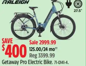 Canadian Tire RALEIGH Getaway Pro Electric Bike offer