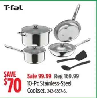 Canadian Tire T-Fal 10-Pc Stainless-Steel Cookset offer