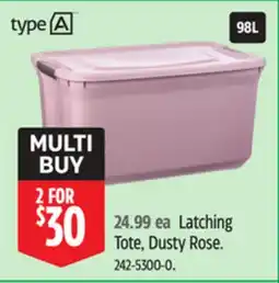Canadian Tire Latching Tote, Dusty Rose offer