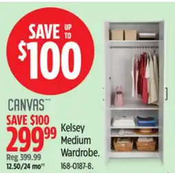 Canadian Tire CANVAS Kelsey Medium Wardrobe offer