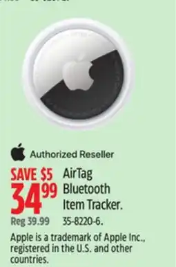 Canadian Tire APPLE AirTag Bluetooth Item Tracker offer