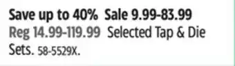 Canadian Tire Maximum Selected Tap & Die Sets offer
