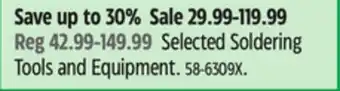 Canadian Tire Selected Soldering Tools and Equipment offer