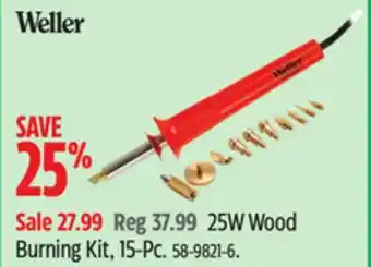 Canadian Tire WELLER 25W Wood Burning Kit, 15-Pc offer