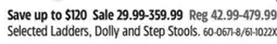 Canadian Tire Hurricane Selected Ladders, Dolly and Step Stools offer