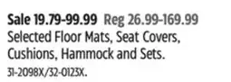 Canadian Tire Selected Floor Mats, Seat Covers, Cushions, Hammock and Sets offer