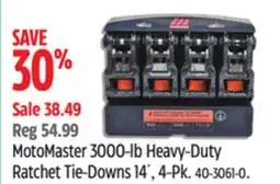 Canadian Tire MotoMaster 3000-lb Heavy-Duty Ratchet Tie-Downs 14´, 4-Pk offer