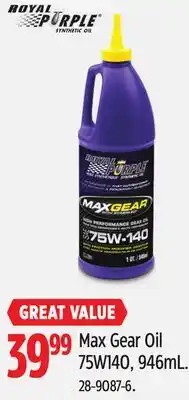 Canadian Tire Royal Purple Max Gear Oil 75W140 offer