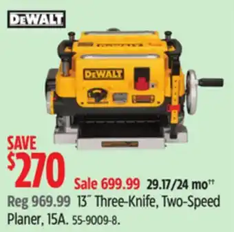 Canadian Tire 13˝ Three-Knife, Two-Speed Planer, 15A offer