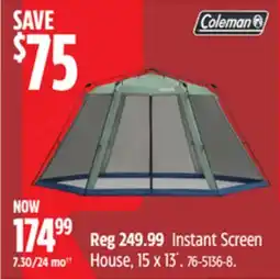 Canadian Tire Coleman Instant Screen House, 15 x 13´ offer