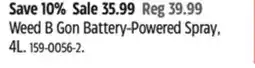 Canadian Tire Scotts Weed B Gon Battery-Powered Spray, 4L offer