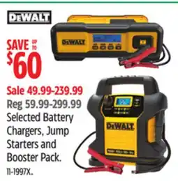 Canadian Tire Dewalt Selected Battery Chargers, Jump Starters and Booster Pack offer