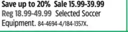 Canadian Tire Lotto Selected Soccer Equipment offer