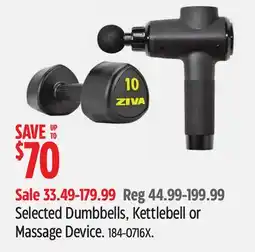 Canadian Tire Bowflex Selected Dumbbells, Kettlebell or Massage Device offer