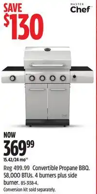 Canadian Tire MASTERCHEF Convertible Propane BBQ offer