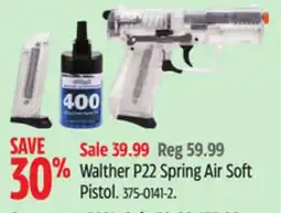 Canadian Tire Walther P22 Spring Air Soft Pistol offer
