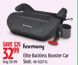 Canadian Tire Harmony Elite Backless Booster Car Seat offer
