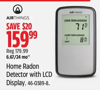 Canadian Tire Airthings Home Radon Detector with LCD Display offer