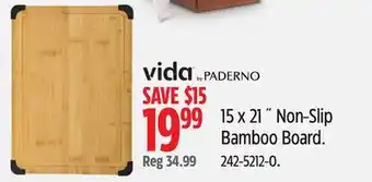 Canadian Tire Vida by Paderno 15 x 21 ˝ Non-Slip Bamboo Board offer