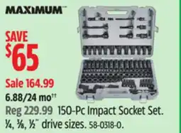 Canadian Tire MAXIMUM 150-Pc Impact Socket Set offer