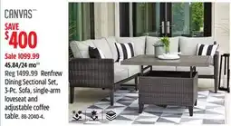 Canadian Tire CANVAS Renfrew Dining Sectional Set, 3-Pc offer