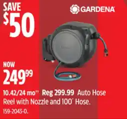 Canadian Tire Gardena Auto Hose Reel with Nozzle and 100´ Hose offer