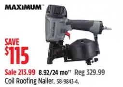 Canadian Tire Maximum Coil Roofing Nailer offer
