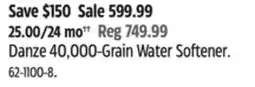 Canadian Tire Danze 40,000-Grain Water Softener offer