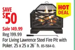 Canadian Tire For Living Lawrence Steel Fire Pit with Poker offer