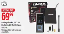 Canadian Tire Bullseye Pocket Air 7.4V Rechargeable Tire Inflator offer