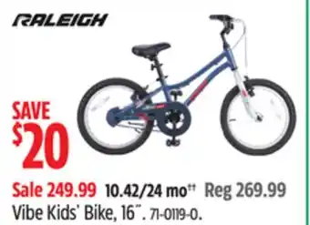 Canadian Tire RALEIGH Vibe Kids' Bike, 16˝ offer