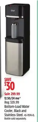 Canadian Tire Bottom-Load Water Cooler, Black and Stainless-Steel offer