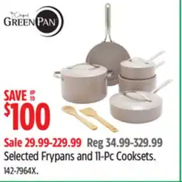 Canadian Tire Green Pan Selected Frypans and 11-Pc Cooksets offer