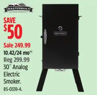 Canadian Tire MASTERBUILT 30˝ Analog Electric Smoker offer