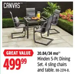 Canadian Tire Canvas Minden 5-Pc Dining Set offer