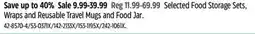 Canadian Tire Selected Food Storage Sets, Wraps and Reusable Travel Mugs and Food Jar offer