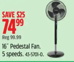 Canadian Tire 16˝ Pedestal Fan. 5 speeds offer