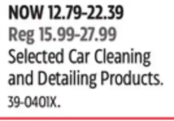 Canadian Tire Selected Car Cleaning and Detailing Products offer