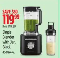 Canadian Tire KitchenAid Single Blender with Jar, Black offer