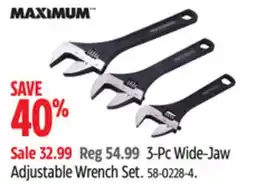 Canadian Tire Maximum 3-Pc Wide-Jaw Adjustable Wrench Set offer