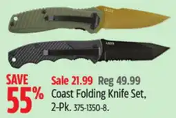 Canadian Tire Coast Folding Knife Set, 2-Pk offer