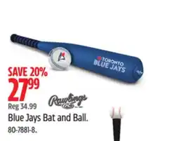 Canadian Tire Rawlings Blue Jays Bat and Ball offer