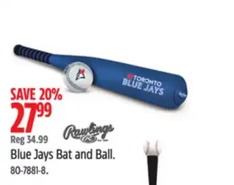 Canadian Tire Rawlings Blue Jays Bat and Ball offer