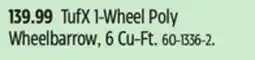 Canadian Tire TufX 1-Wheel Poly Wheelbarrow, 6 Cu-Ft offer