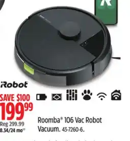 Canadian Tire Roomba 106 Vac Robot Vacuum offer
