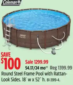Canadian Tire Coleman Round Steel Frame Pool with Rattan- Look Sides offer