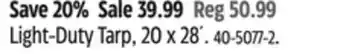 Canadian Tire Light-Duty Tarp, 20 x 28´ offer