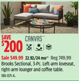 Canadian Tire Canvas Brooks Sectional, 3-Pc offer