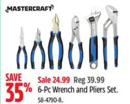 Canadian Tire Mastercraft 6-Pc Wrench and Pliers Set offer