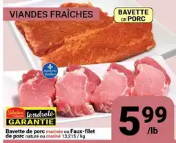 Pasquier Bavette de porc marinée ou Faux-filet de porc nature ou mariné offer